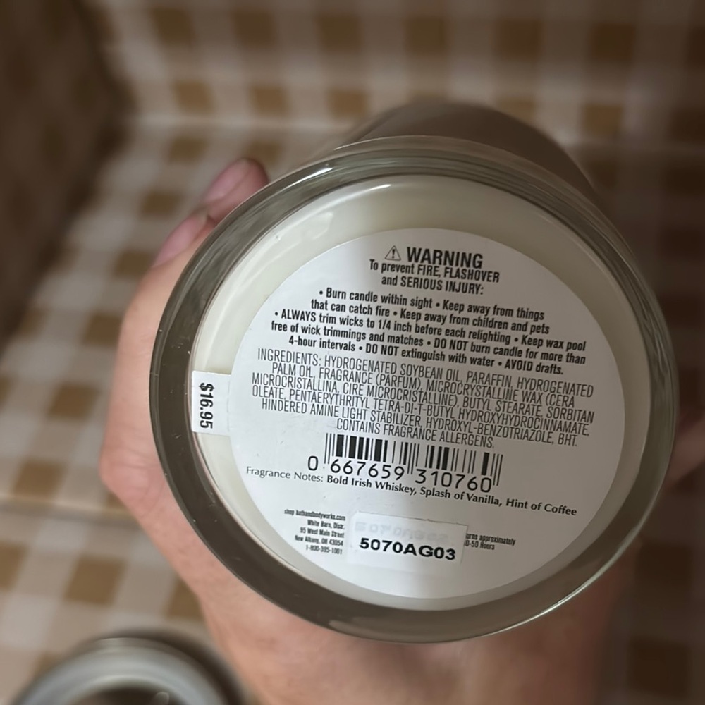 White Barn Coffee & Whiskey Candle - White and Silver - Picture 3 of 3